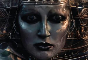 Italian singer Mina Mazzini’s album Gassa d’Amante cover art, reflecting timeless elegance and vibrant creativity