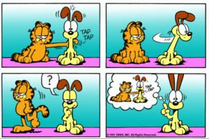 Garfield comic strip by Jim Davis, featuring the iconic lasagna-loving cat and his timeless humor for all generations