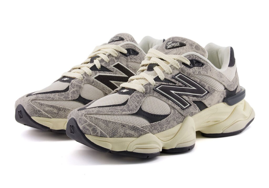 New Balance 9060 Year of the Snake sneaker featuring sleek monochromatic tones with snake-inspired design elements