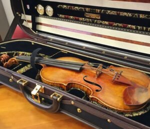 The Joachim-Ma Stradivarius violin, crafted by Antonio Stradivari in 1714, displayed ahead of its $18M auction estimate