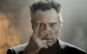 Christopher Walken in a signature intense expression, showcasing his unique acting style and legendary presence in Hollywood