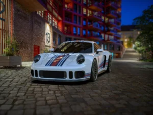 The Rezvani RR1, a Porsche 935-inspired neo-retro sports car, features a carbon fiber body, powerful engine, and bespoke design