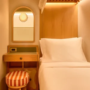 Now Now NoHo – A design-forward solo travel hotel in NYC, featuring compact sleeper cabins and vibrant communal spaces