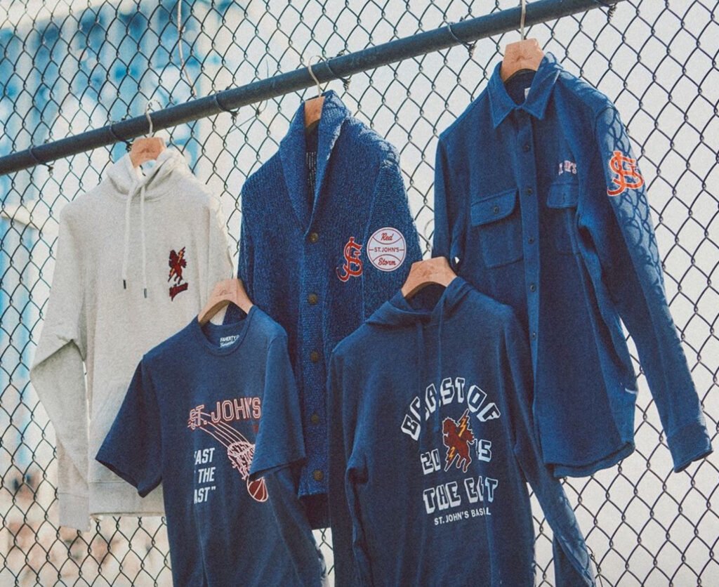 Faherty and St. John's Basketball collaborate on a limited-edition collection, blending fashion and sports nostalgia for the ultimate fan experience