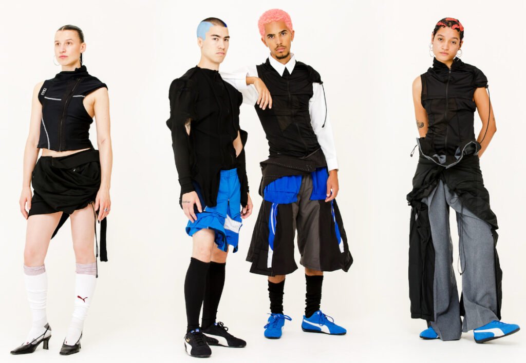 Alyssa Marie Groeneveld’s Puma connection showcasing knotted sportswear and abstract menswear inspired by football culture