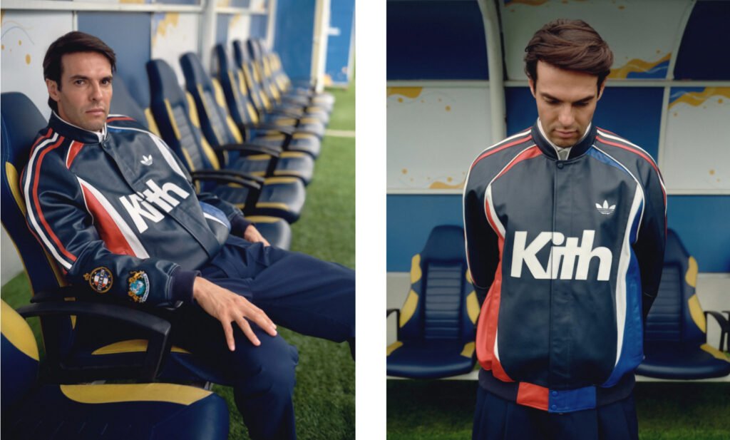 Kaká wearing Kith x adidas Football Spring 2025 collection in São Paulo, styled in lifestyle athletic apparel