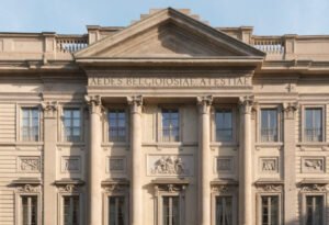 Exterior of Palazzo Belgioioso in Milan, site of Thaddaeus Ropac’s new gallery, symbolizing the city’s art world rise