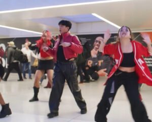 Young dancers practice K-pop choreography on Moynihan Hall’s polished floors inside New York’s Penn Station