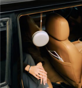 Bang & Olufsen Beosound A1 third generation Bluetooth speaker in Natural Aluminium, Honey Tone, and Eucalyptus Green