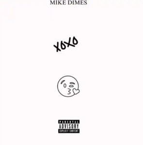 Cover art for Mike Dimes’ single “XOXO” featuring minimalist design with a winking emoji and handwritten title