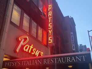 Patsy’s Italian Restaurant on West 56th Street in NYC, famously loved by Frank Sinatra