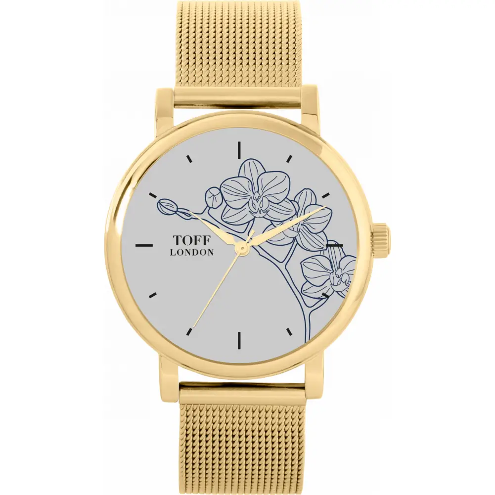 Toff London Ladies Blue Orchid Flower Watch TLWS-17495