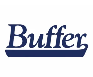 Buffer logo in deep navy blue serif lettering with a curved underline, representing the new Human Made sub-brand led by WTAPS founder Tetsu Nishiyama