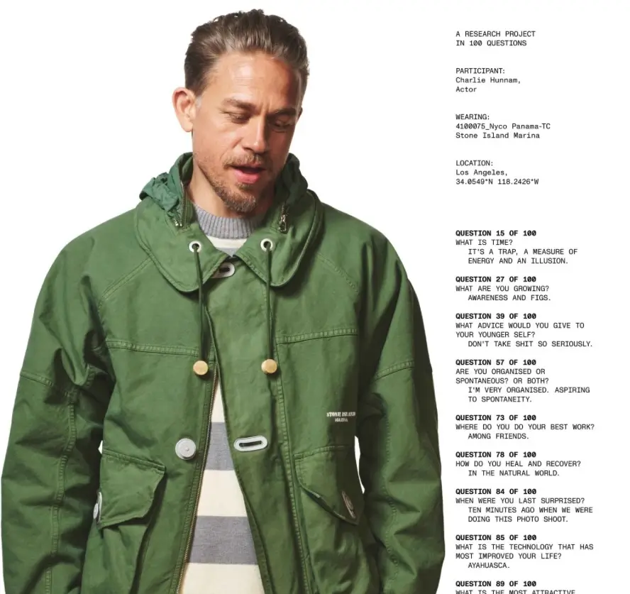 A Study in Restraint and Resolve: Charlie Hunnam in Stone Island Marina Spring/Summer 2026