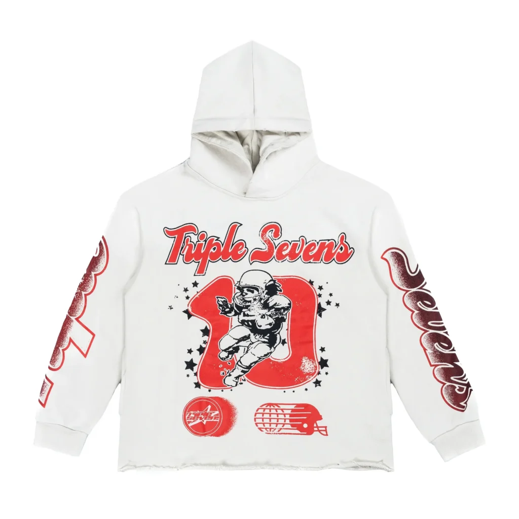 Triple Sevens All Star Football Hoodie White: A Graphic-Driven Take on Fiction Sportswear