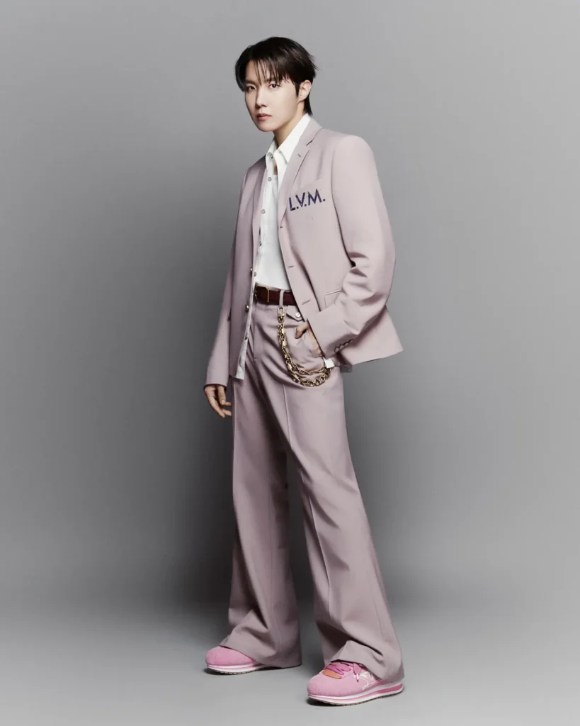 Louis Vuitton LV Buttersoft sneaker in rose suede with white accents designed by Pharrell Williams and j-hope