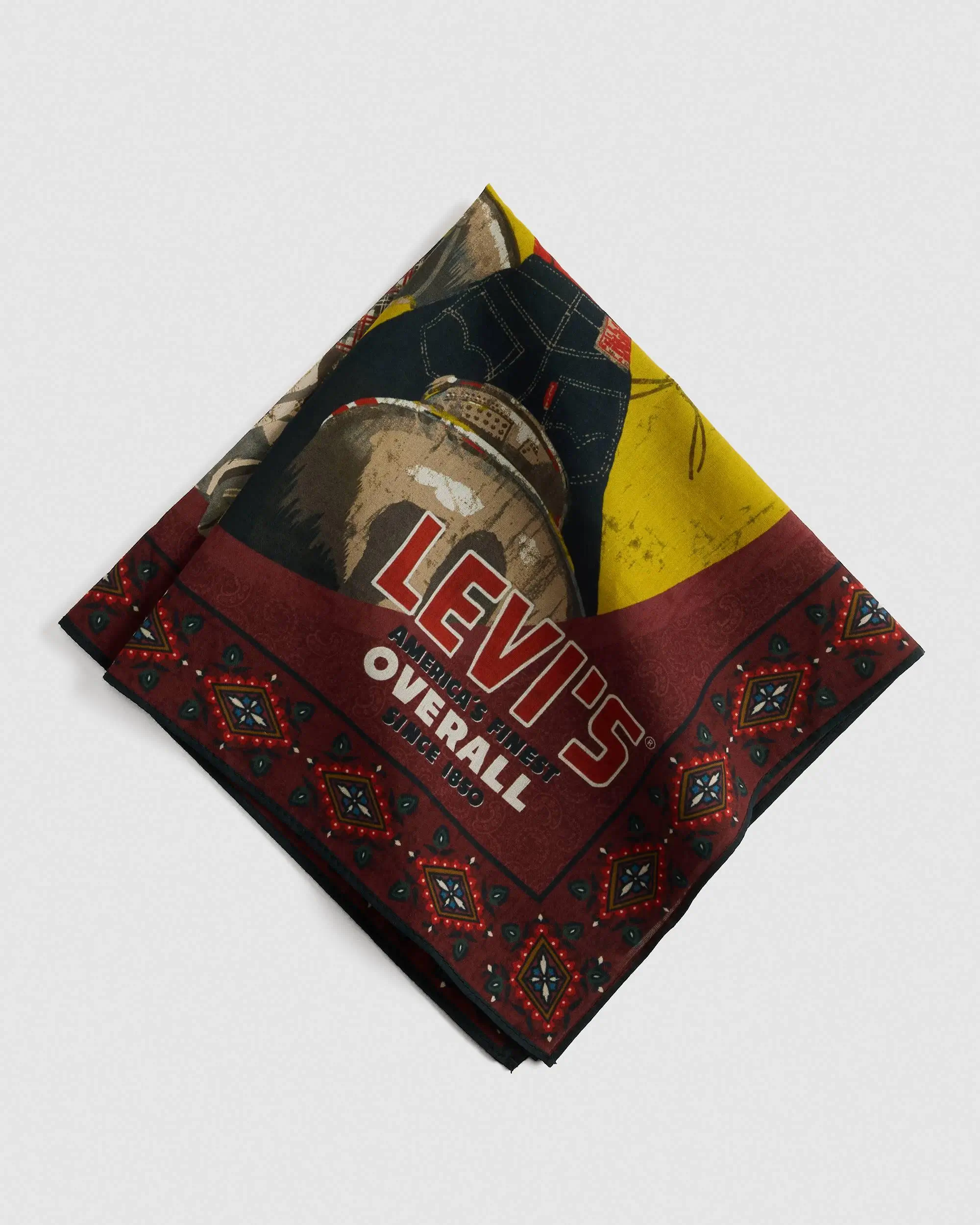 Levi’s x U.S. Soccer limited edition bandana with heritage graphics and classic bandana border pattern
