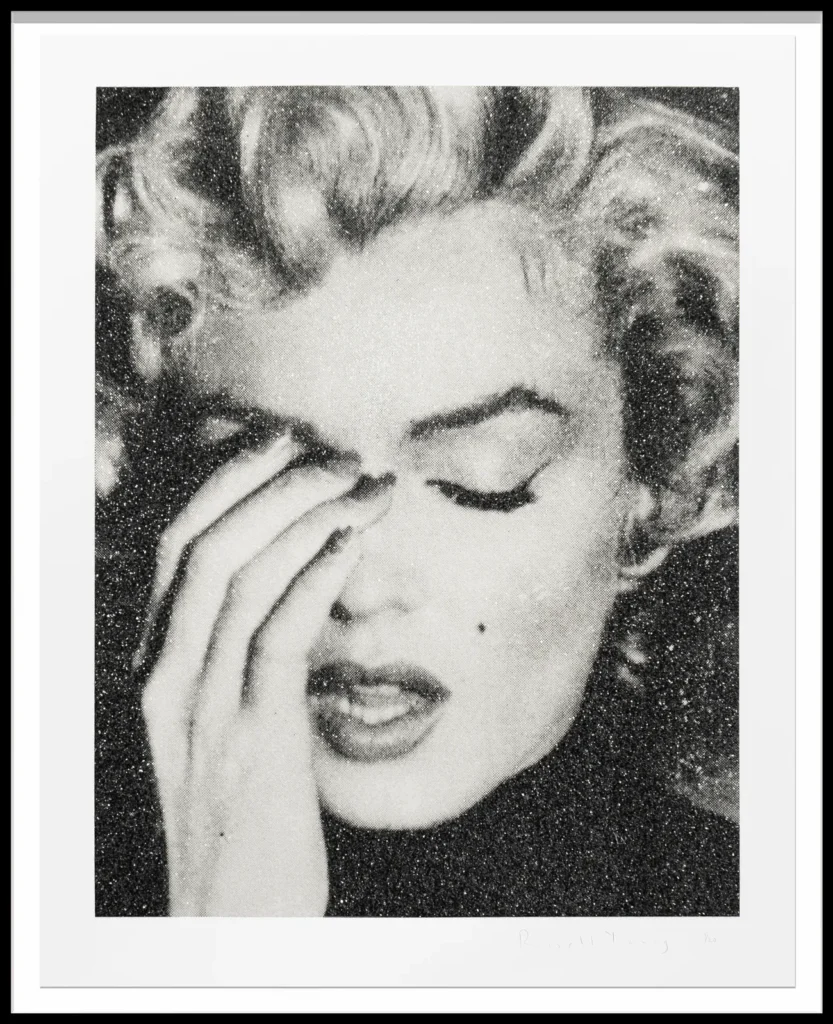 Russell Young’s Marilyn Crying (2025): Diamond Dust, Pop Myth, and the Pressure of an Icon