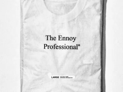 Packaged ENNOY SS 2 Pack T-Shirt presented in biodegradable plant-based packaging with minimalist brand