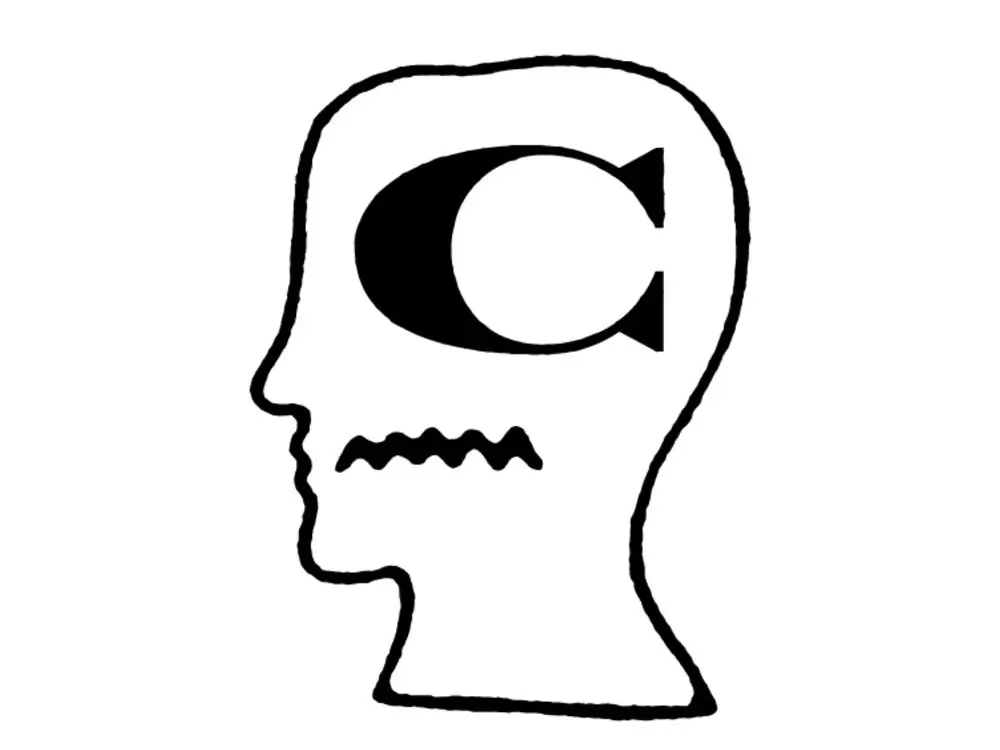 Minimal black-and-white collaboration graphic featuring a hand-drawn side-profile silhouette of a head with a bold Coach-inspired “C” integrated into the interior. The illustration combines playful sketchbook aesthetics with subversive, mascot-like iconography, reflecting the collaboration’s blend of heritage branding, underground graphics, and irreverent view identity
