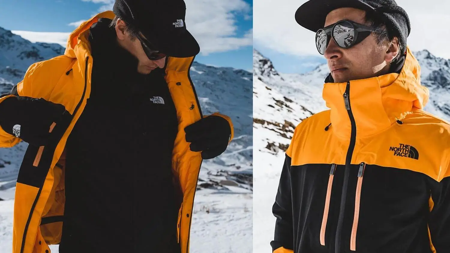 This technical alpine shell from The North Face embodies the brand’s long-standing expedition heritage through a visual language centered on protection, visibility, and extreme-environment performance. Rendered in the label’s iconic yellow-and-black color blocking, the jacket immediately recalls decades of Himalayan expeditions and high-altitude mountaineering culture associated with The North Face’s most recognizable outerwear systems. Set against snow-covered peaks and bright alpine conditions, the garment appears engineered not simply for aesthetics, but for survival-oriented functionality in demanding terrain