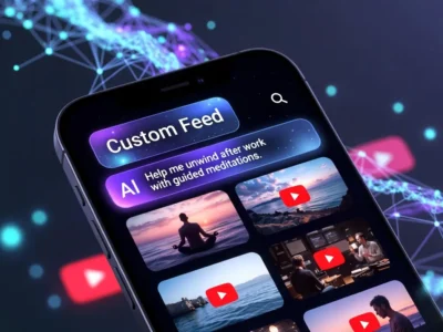 illustration of YouTube’s new AI recommendation system allowing users to build personalized content feeds through prompts