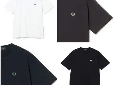 BEAMS x Fred Perry Spring/Summer 2026 Bespoke Logo T-Shirt collection featuring white, black, and navy colorways with embroidered Laurel Wreath chest logos