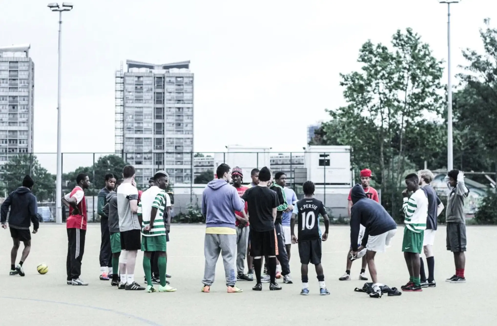 Young Football Beyond Borders participants training in Manchester – Nike X Palace England X2