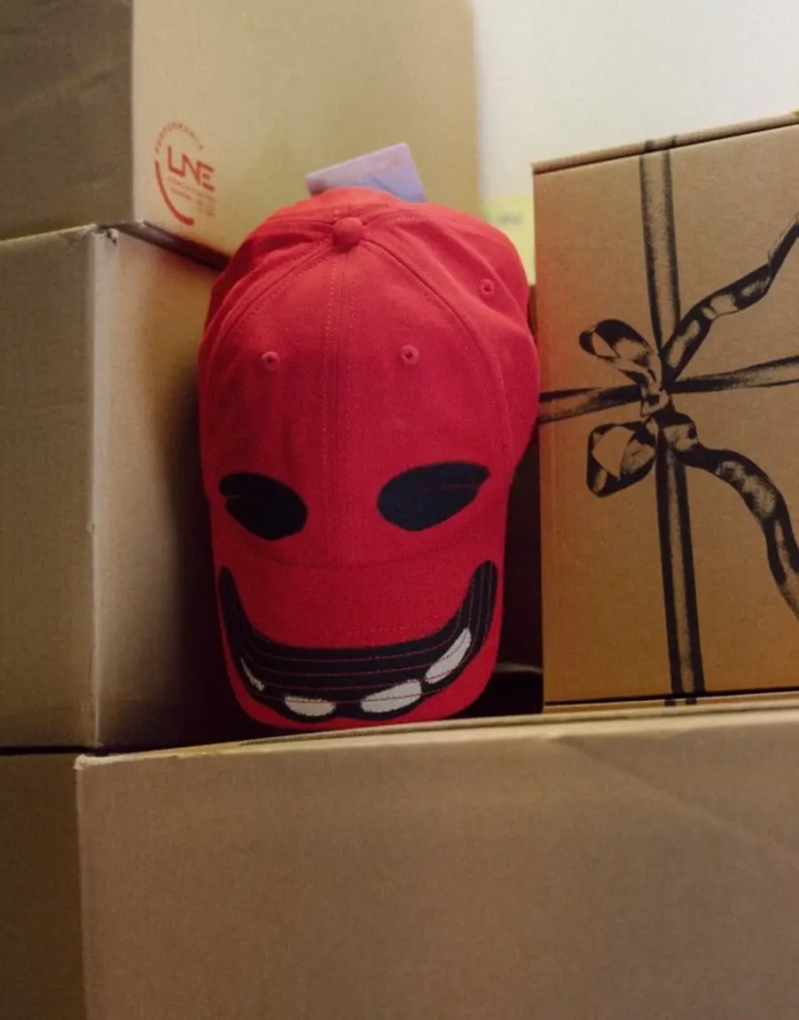 Red Smiley Face Baseball Cap
