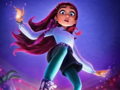 Disney’s Billy and the Beginning of Magic teaser poster. Modern high school girl Billy awakens her magical powers in a dazzling new wizard world. Coming December 2026