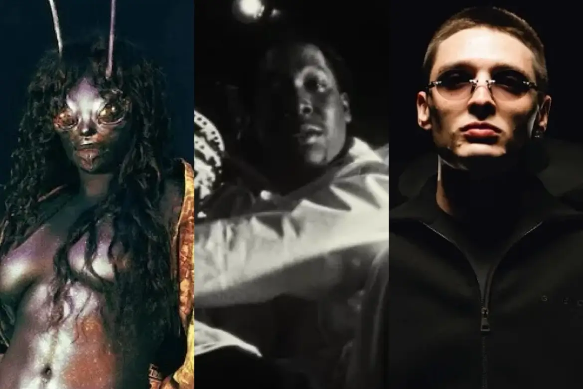 Collage featuring SZA, Don Toliver, and Peso Pluma in dramatic performance and promotional imagery highlighting collaborations connected to the Octane era