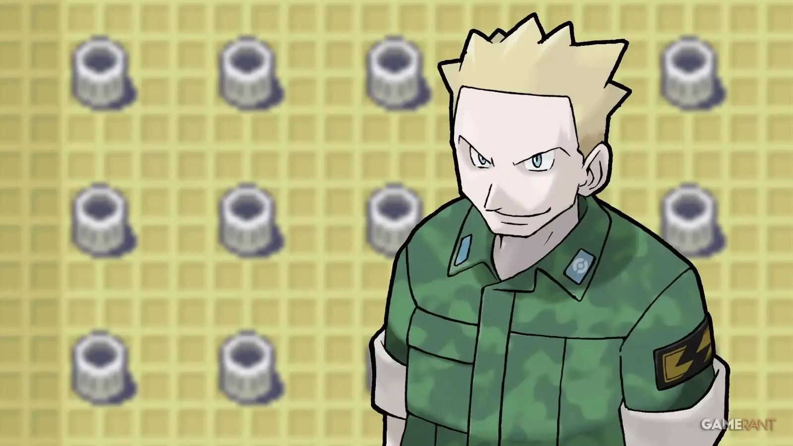 references Lt. Surge and the Vermilion City Gym switch puzzle, one of the franchise's most recognizable Gym challenges