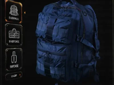 Navy BRIEFING NEO 3WAY NO.1 shown in backpack configuration with icons highlighting its three carrying modes and included accessor