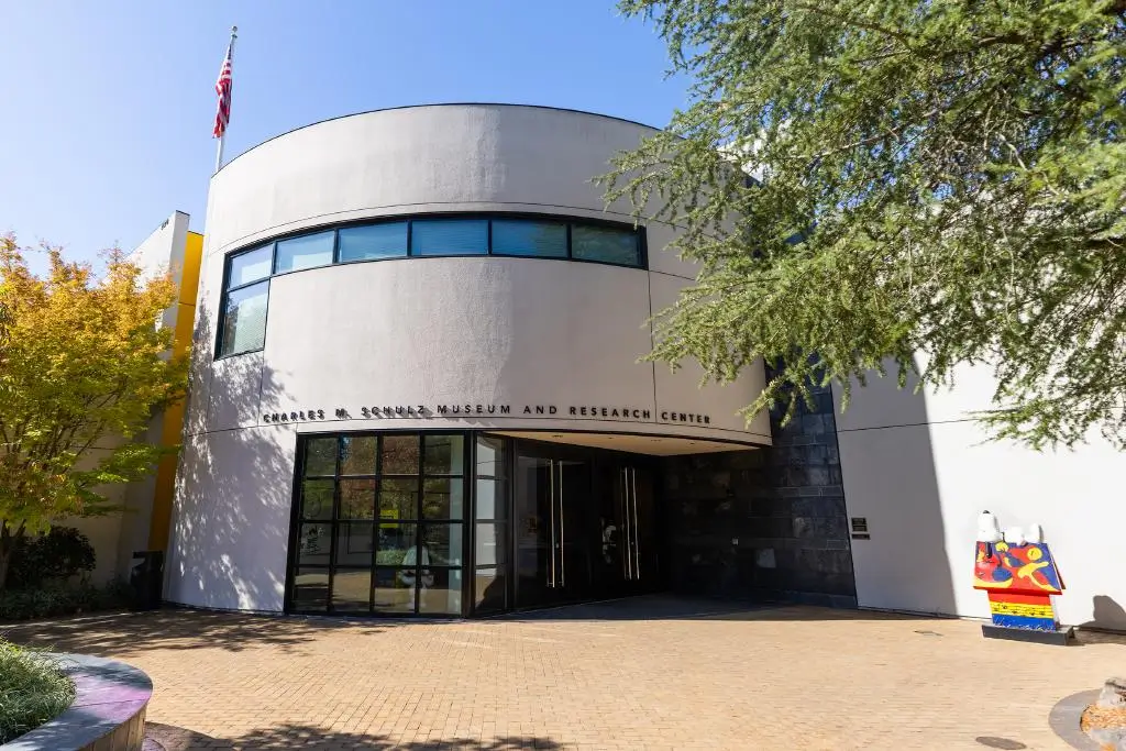 Charles M. Schulz Museum and Research Center exterior on a sunny day