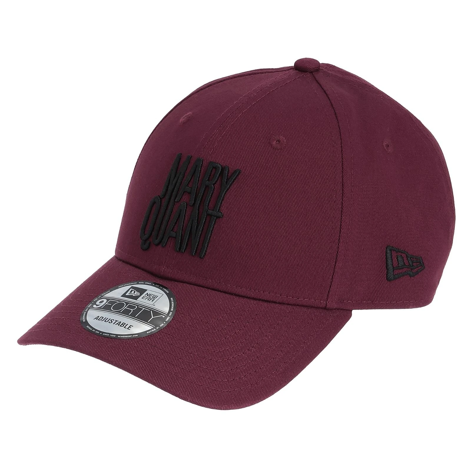 Burgundy Mary Quant X New Era Adjustable Cap With Black Embroidered Logo