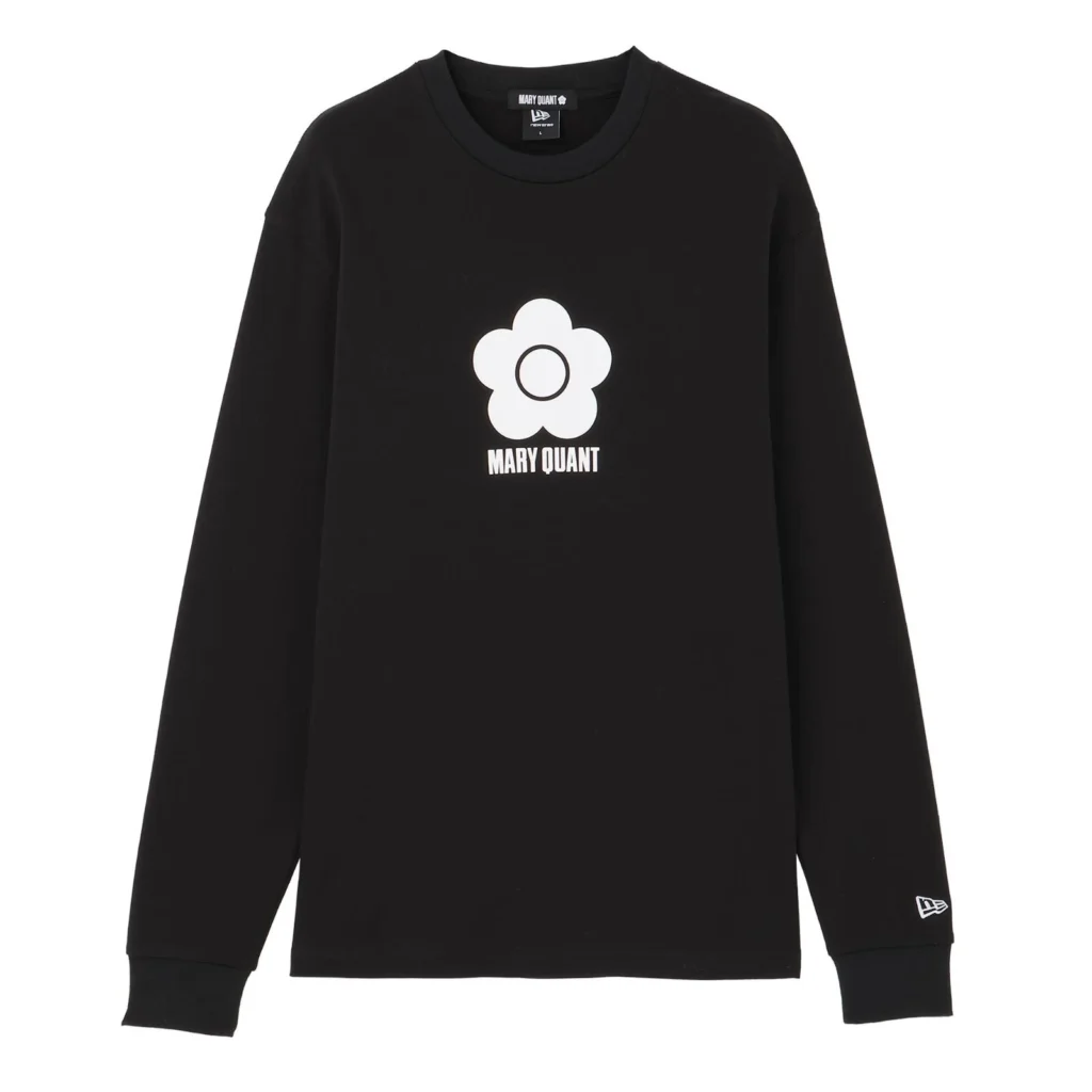Black Mary Quant X New Era Long-Sleeve Shirt With Large White Flower And Mary Quant Logo