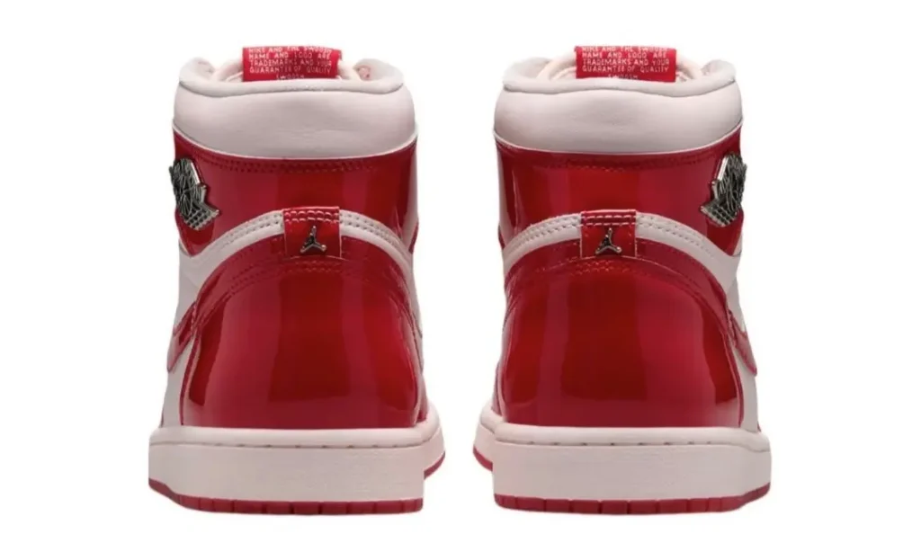 Rear View Of Red And White Air Jordan 1 High Pair