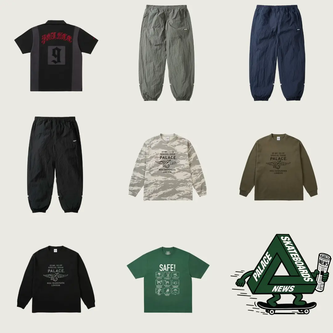 Palace Skateboards logo with NEWS