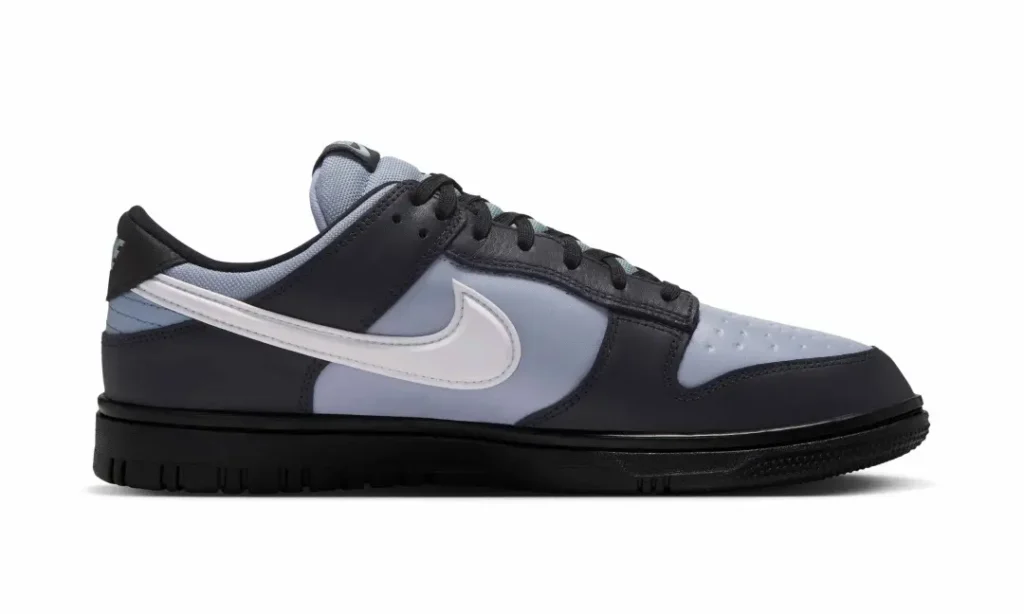Nike Dunk Low Gore-Tex Black And Light Blue Medial Side View