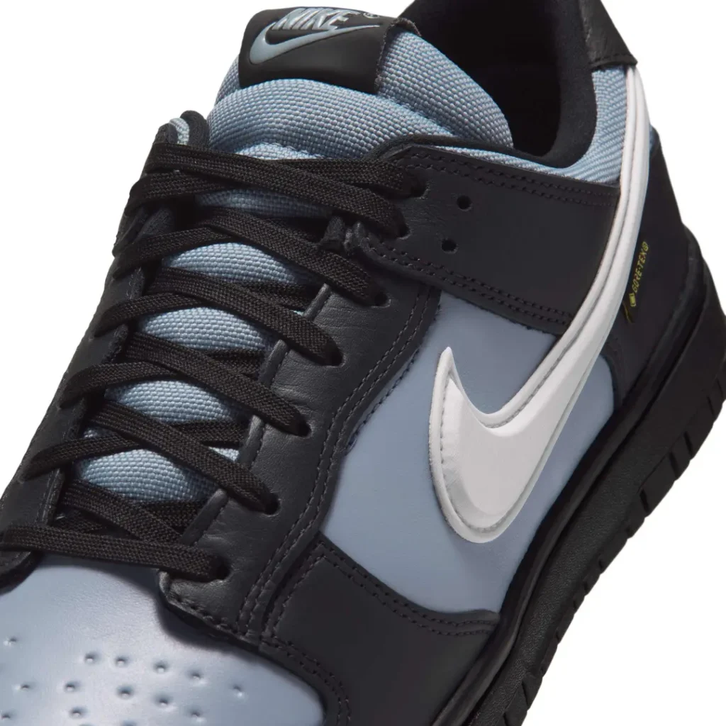Nike Dunk Low Gore-Tex Close-Up With White Swoosh And Black Lace