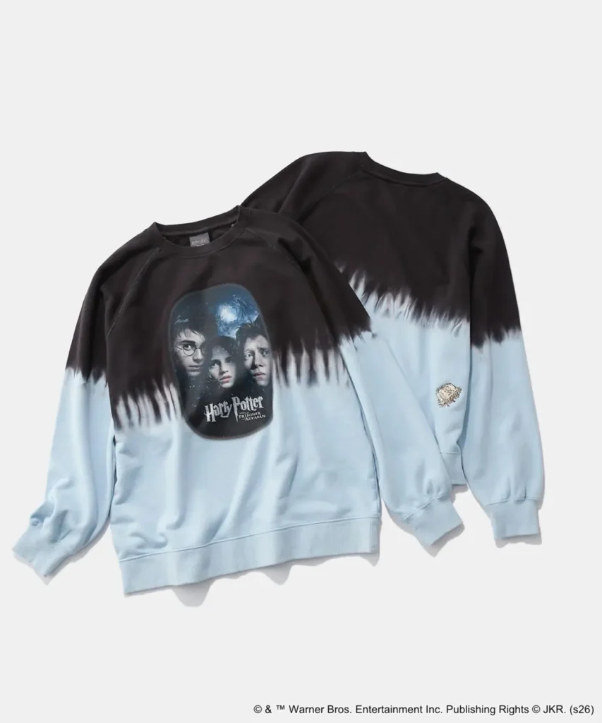 Black-to-light-blue gradient Harry Potter and the Prisoner of Azkaban sweatshirt feature Harry, Hermione and Ron