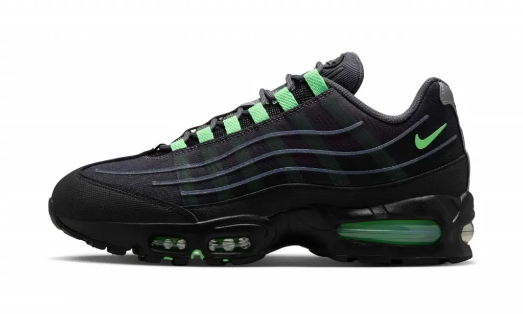 Nike Air Max 95 Black And Green Lateral Side Profile
