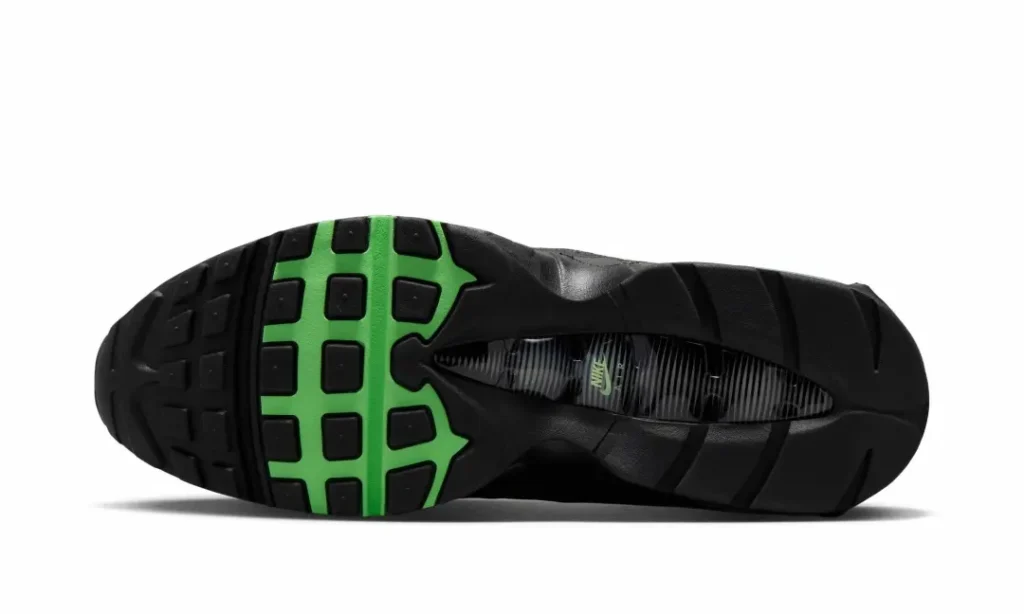 Nike Air Max 95 Black And Green Outsole With Green Traction Detail