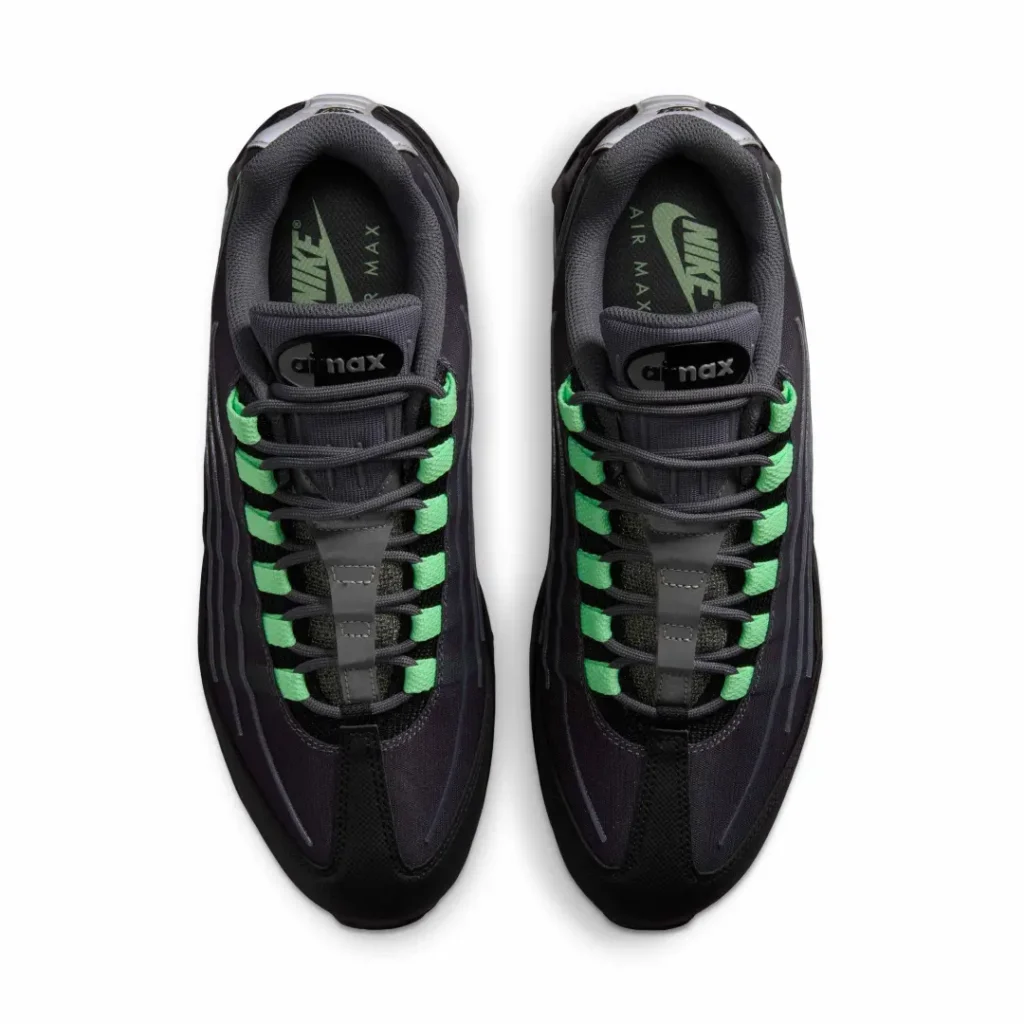 Nike Air Max 95 Black And Green Pair Viewed From Above