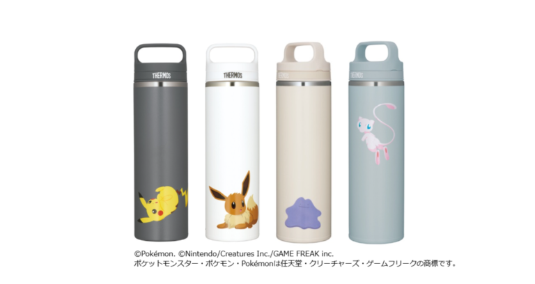 Pokémon Thermos Bottles Featuring Pikachu, Eevee, Ditto And Mew