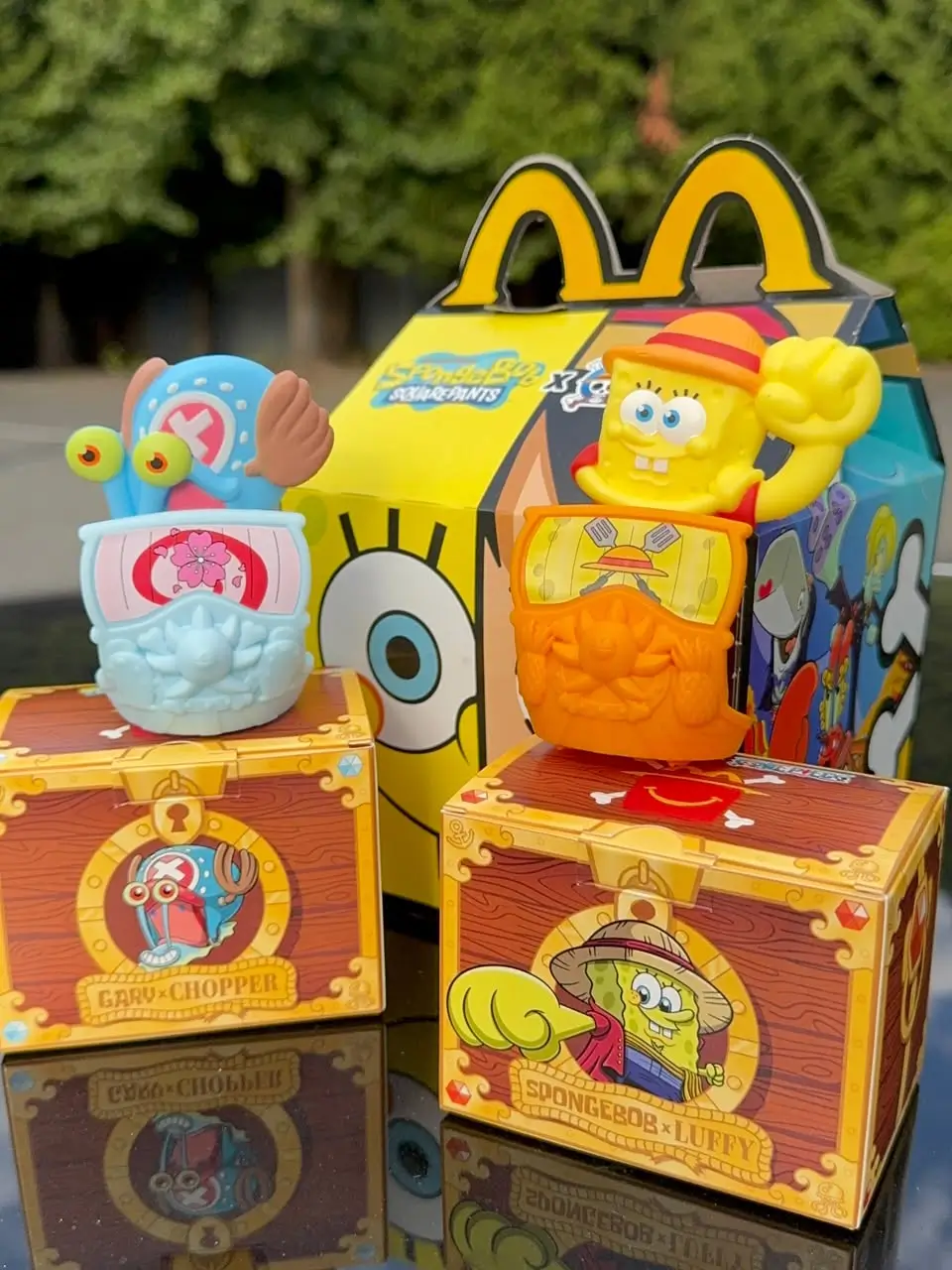 SpongeBob SquarePants And One Piece McDonald’s Happy Meal Toys And Collectible Boxes
