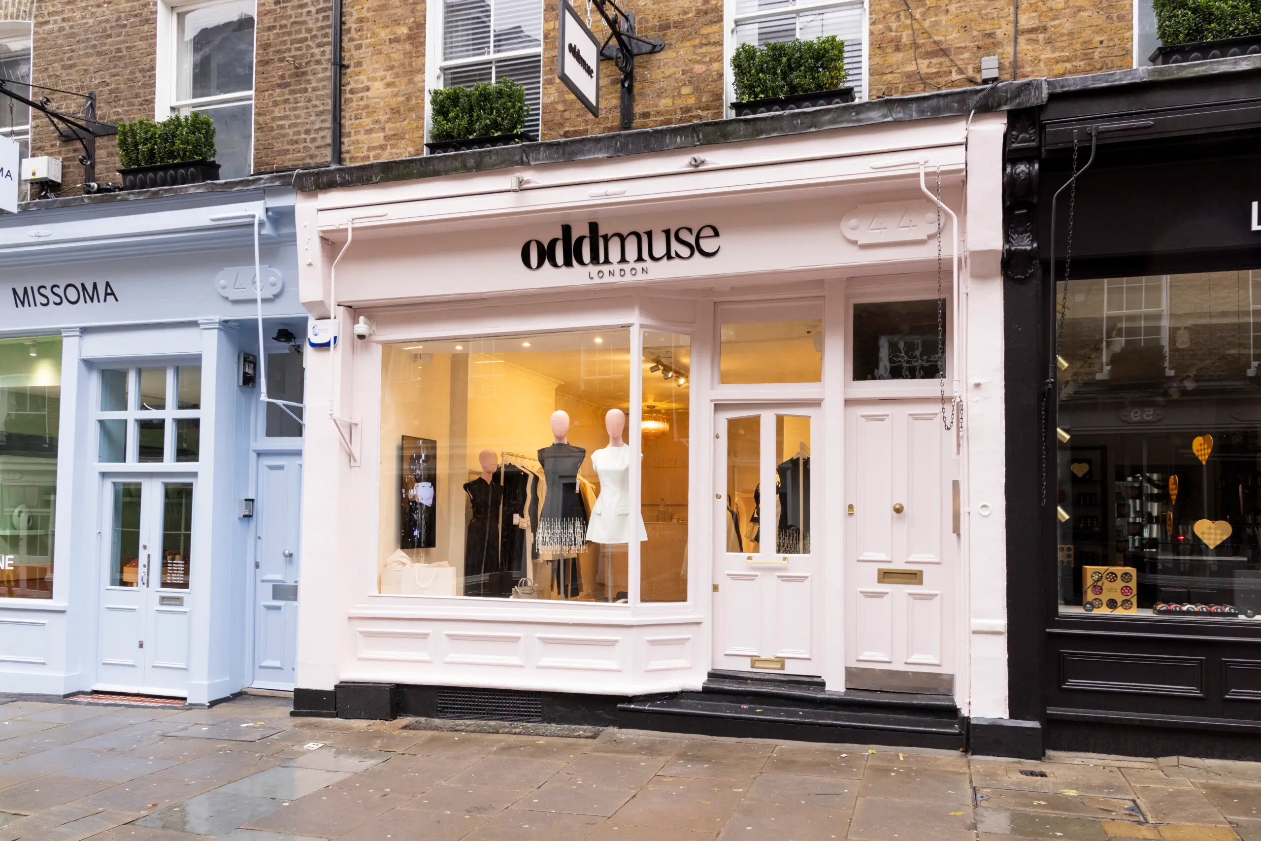 Odd Muse London Storefront In Covent Garden With Dresses Displayed In The Window
