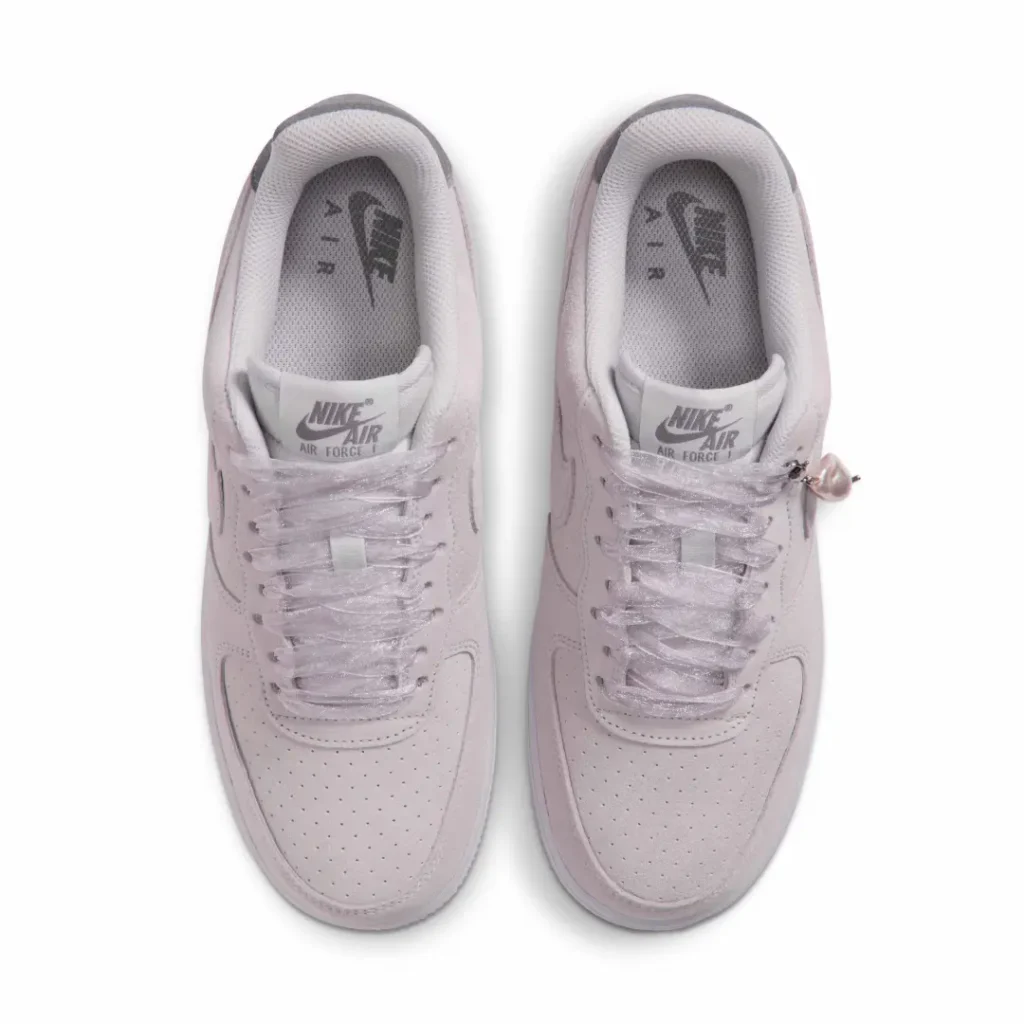 Nike Air Force 1 Pink Suede Shoes Top View