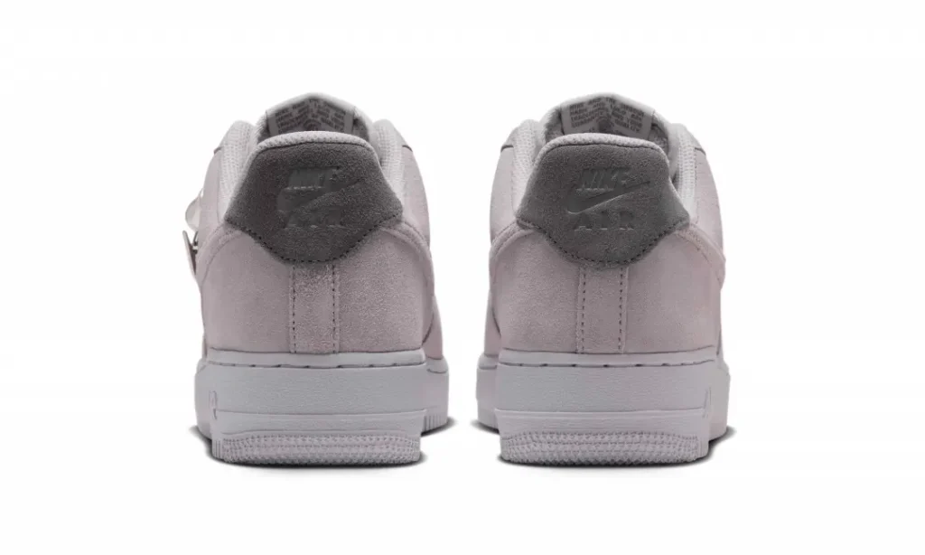 Nike Air Force 1 Pink Suede Shoes Rear View